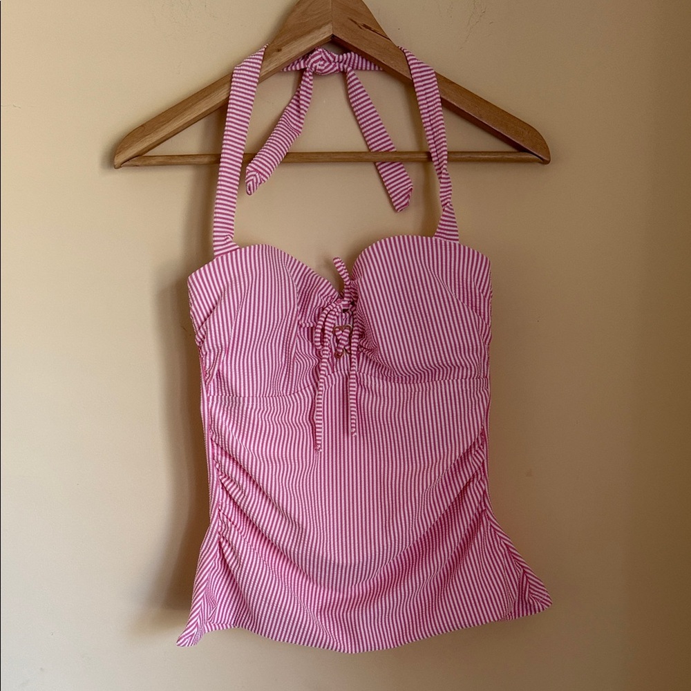 Draper James Pink Carnation and‎ White Striped Top Sz Small
